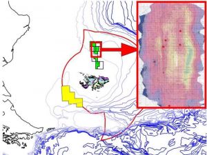 Fig.1. Map showing restricted area tested by drilling program in 1998