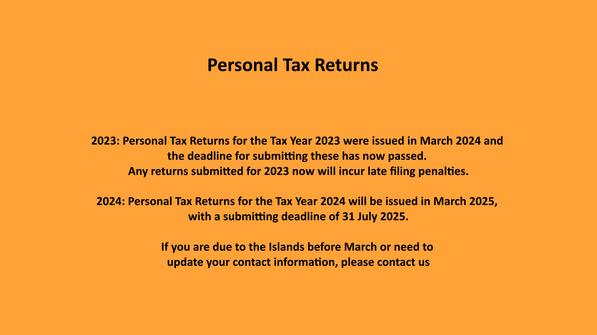 Personal Tax Returns